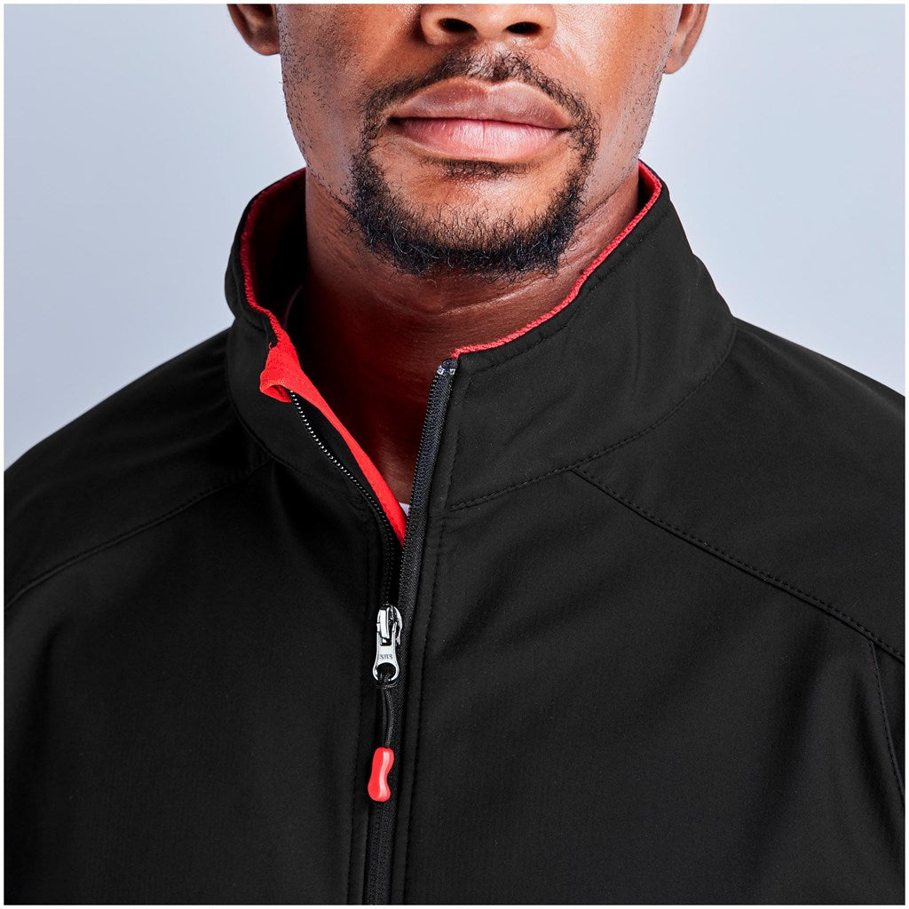 Mens Geneva Softshell Jacket - Black Red