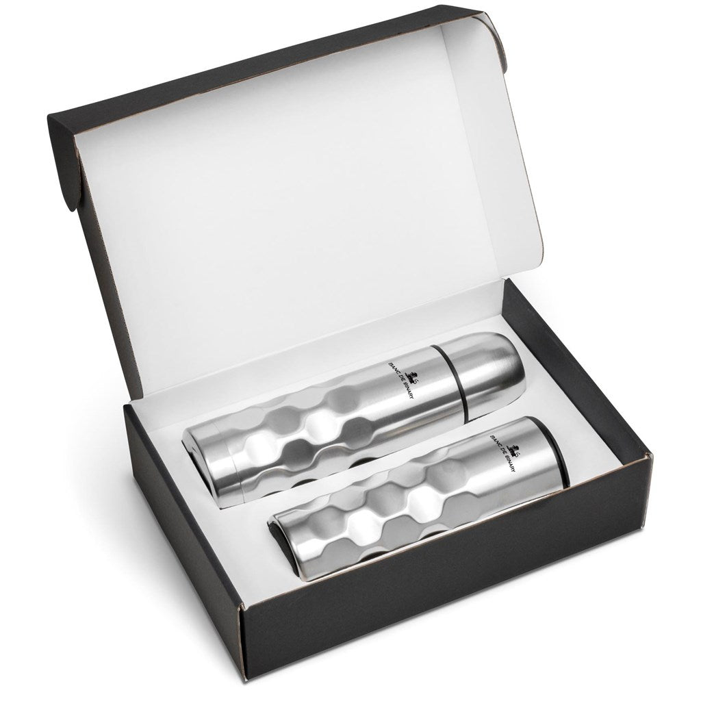 Serendipio Meteor Two Drinkware Gift Set - Silver