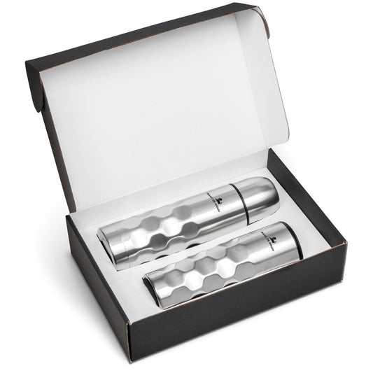 Serendipio Meteor Two Drinkware Gift Set - Silver
