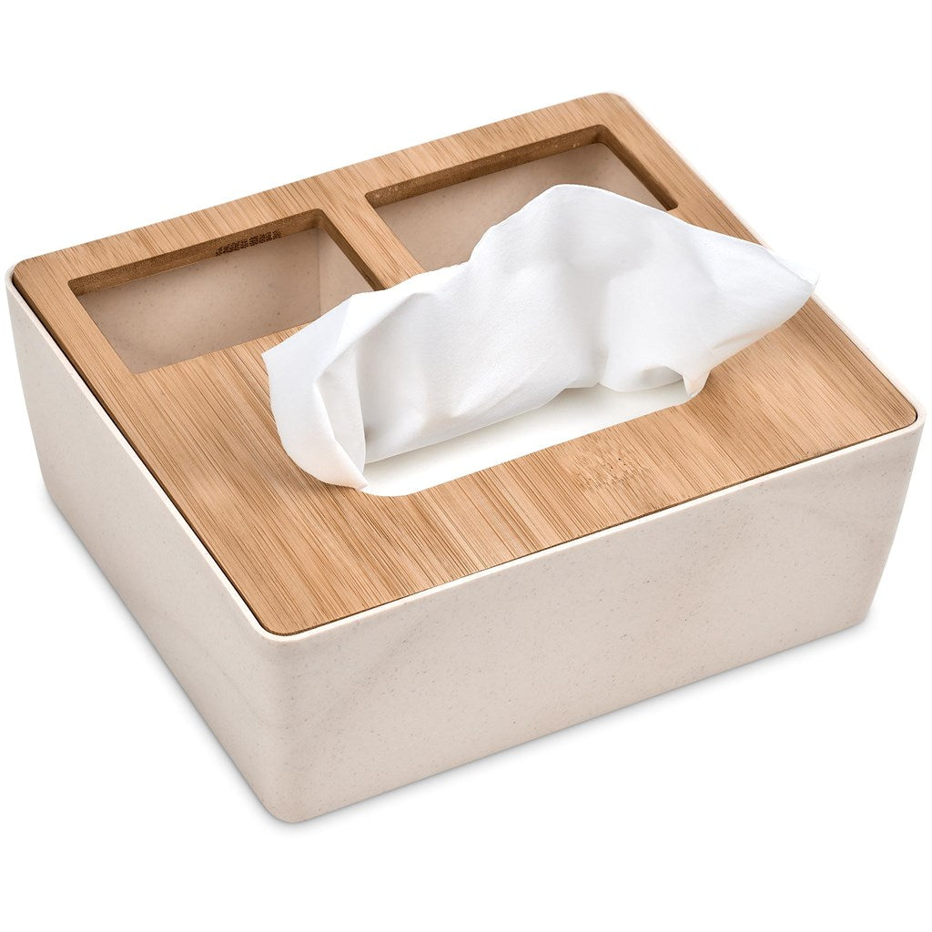 Okiyo Kushami Bamboo Fibre Desk Caddy Tissue Box