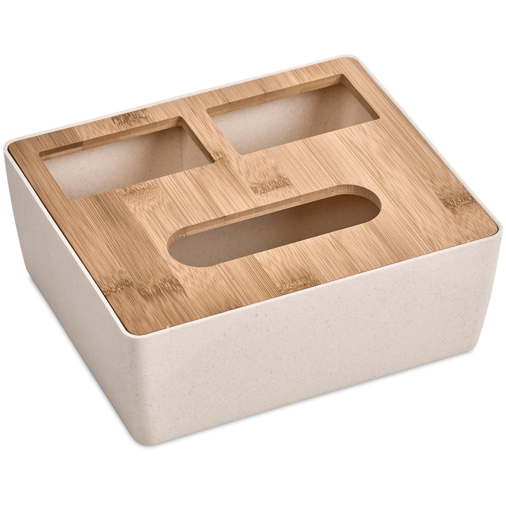 Okiyo Kushami Bamboo Fibre Desk Caddy Tissue Box