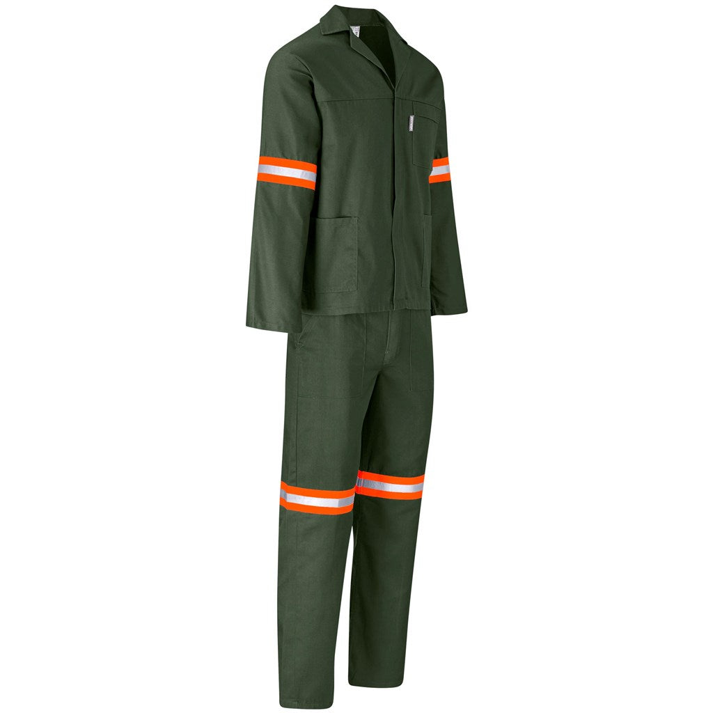 Acid Resistant Polycotton Conti Suit - Reflective Arm, Legs & Back - Orange Tape