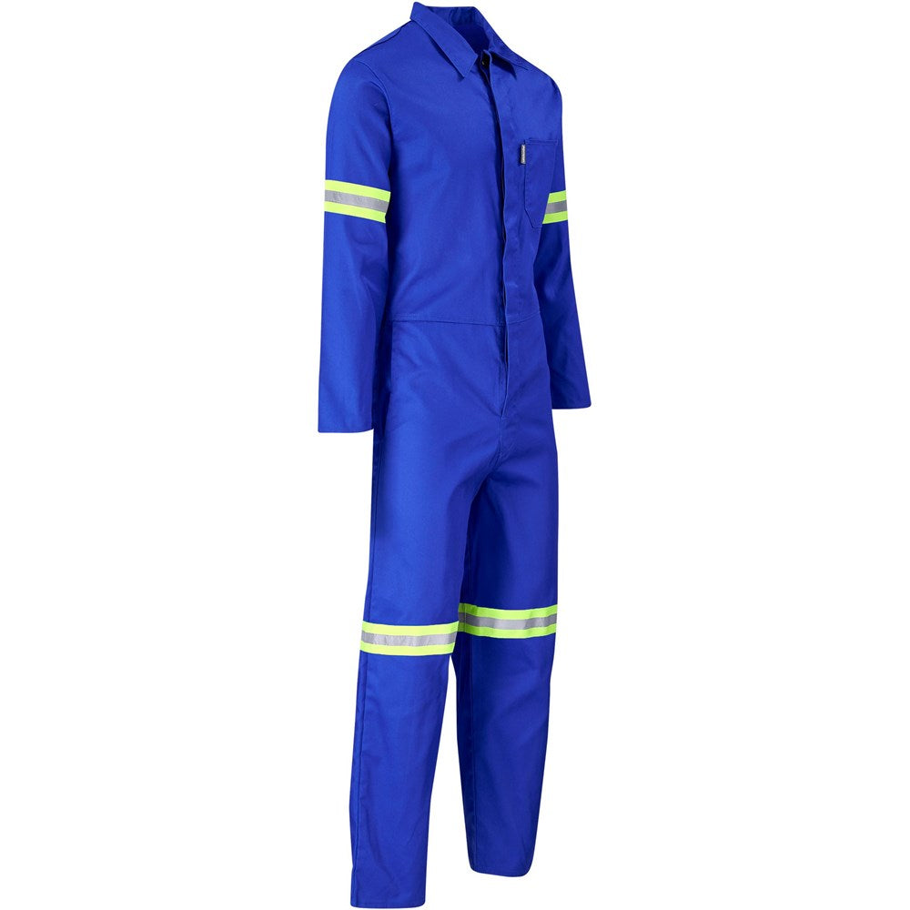 Safety Polycotton Boiler Suit - Reflective Arms & Legs - Yellow Tape