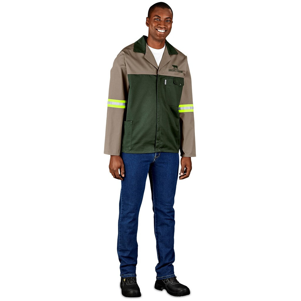 Site Premium Two-Tone Polycotton Jacket - Reflective Arms - Yellow Tape