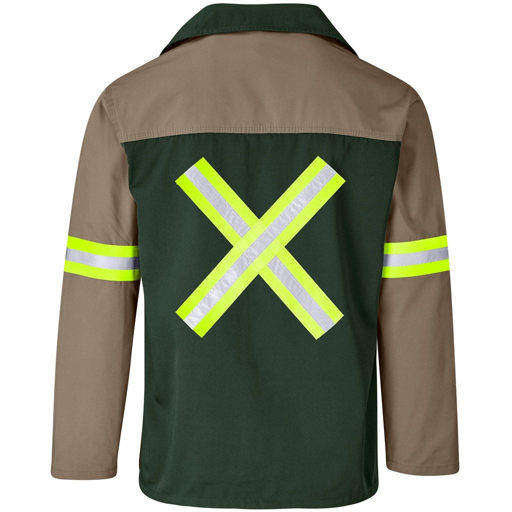 Site Premium Two-Tone Polycotton Jacket - Reflective Arms & Back - Yellow Tape