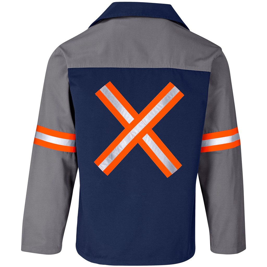 Site Premium Two-Tone Polycotton Jacket - Reflective Arms & Back - Orange Tape