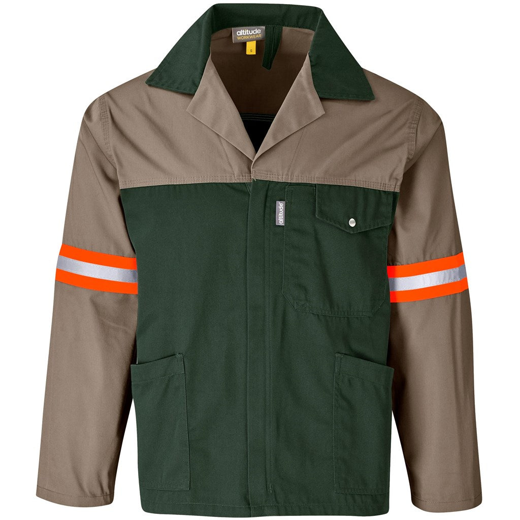 Site Premium Two-Tone Polycotton Jacket - Reflective Arms & Back - Orange Tape