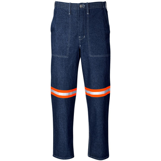 Cast Premium 100% Cotton Denim Pants - Reflective Legs - Orange Tape