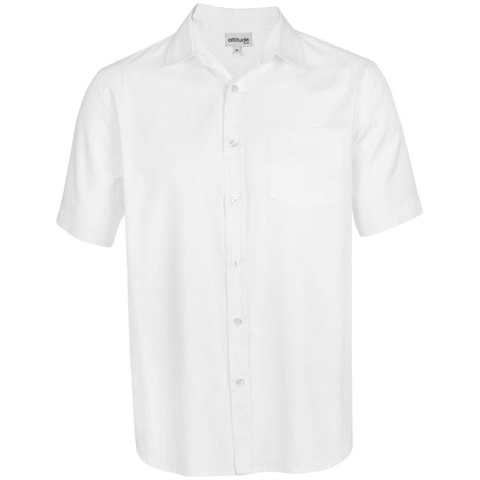 Mens Short Sleeve Seattle Twill Shirt - White