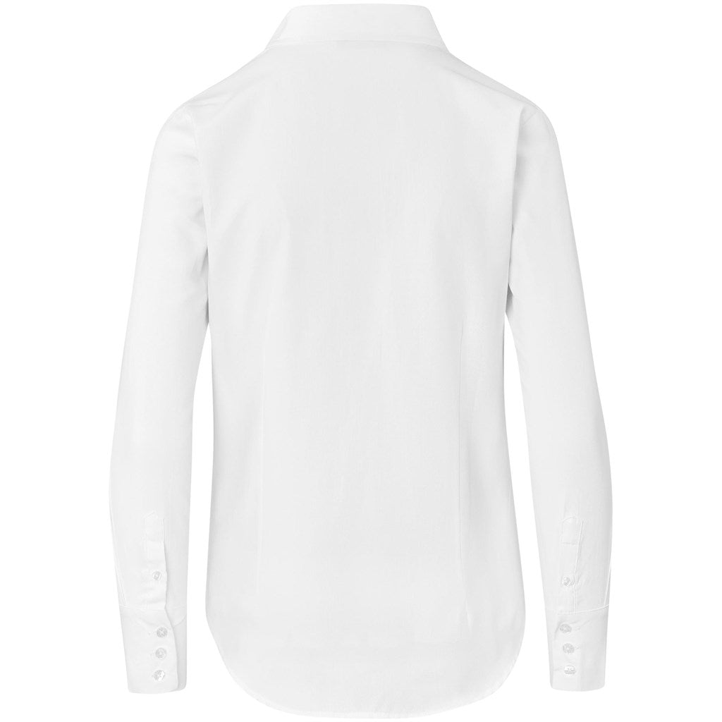 Ladies Long Sleeve Wallstreet Shirt - White