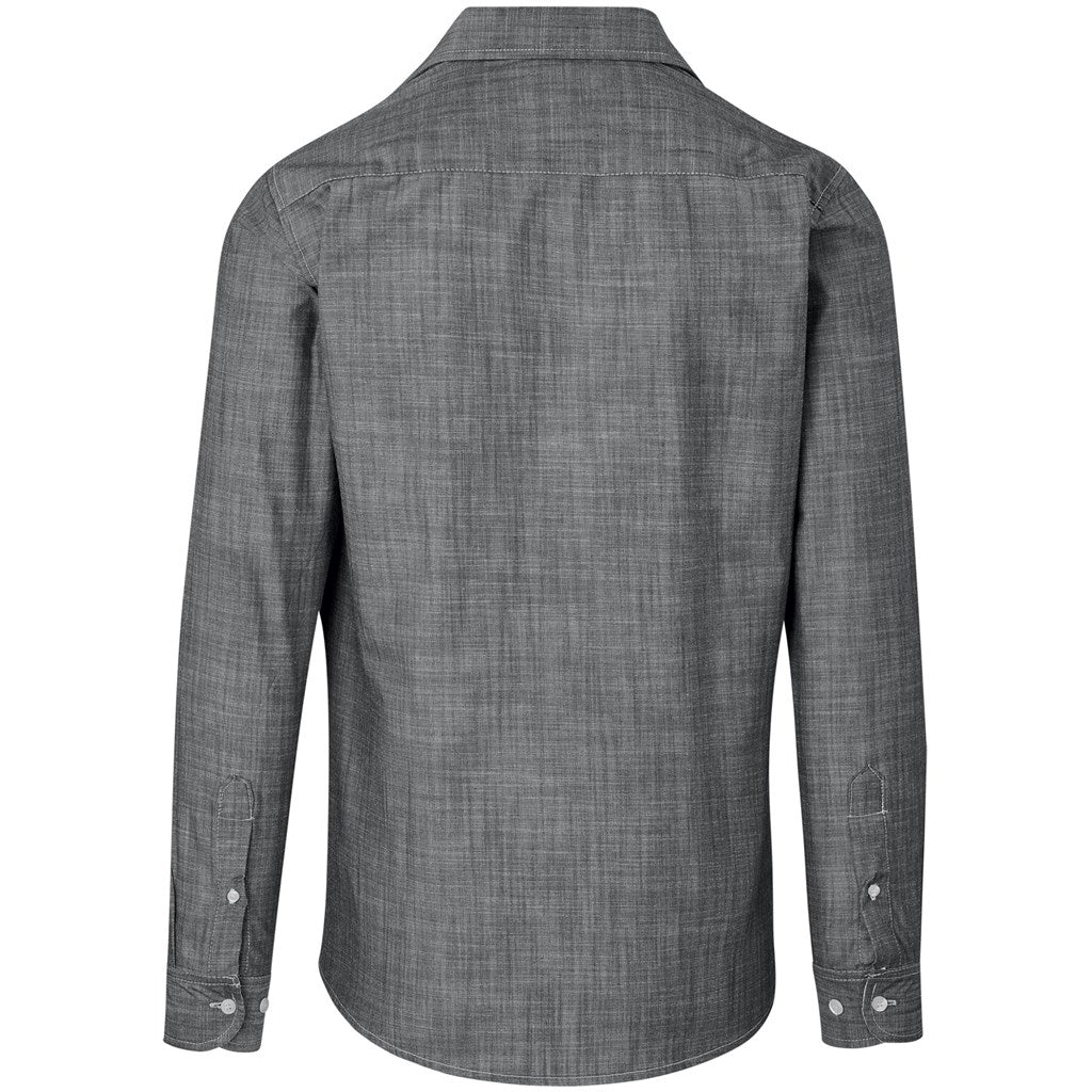 Mens Long Sleeve Windsor Shirt - Grey