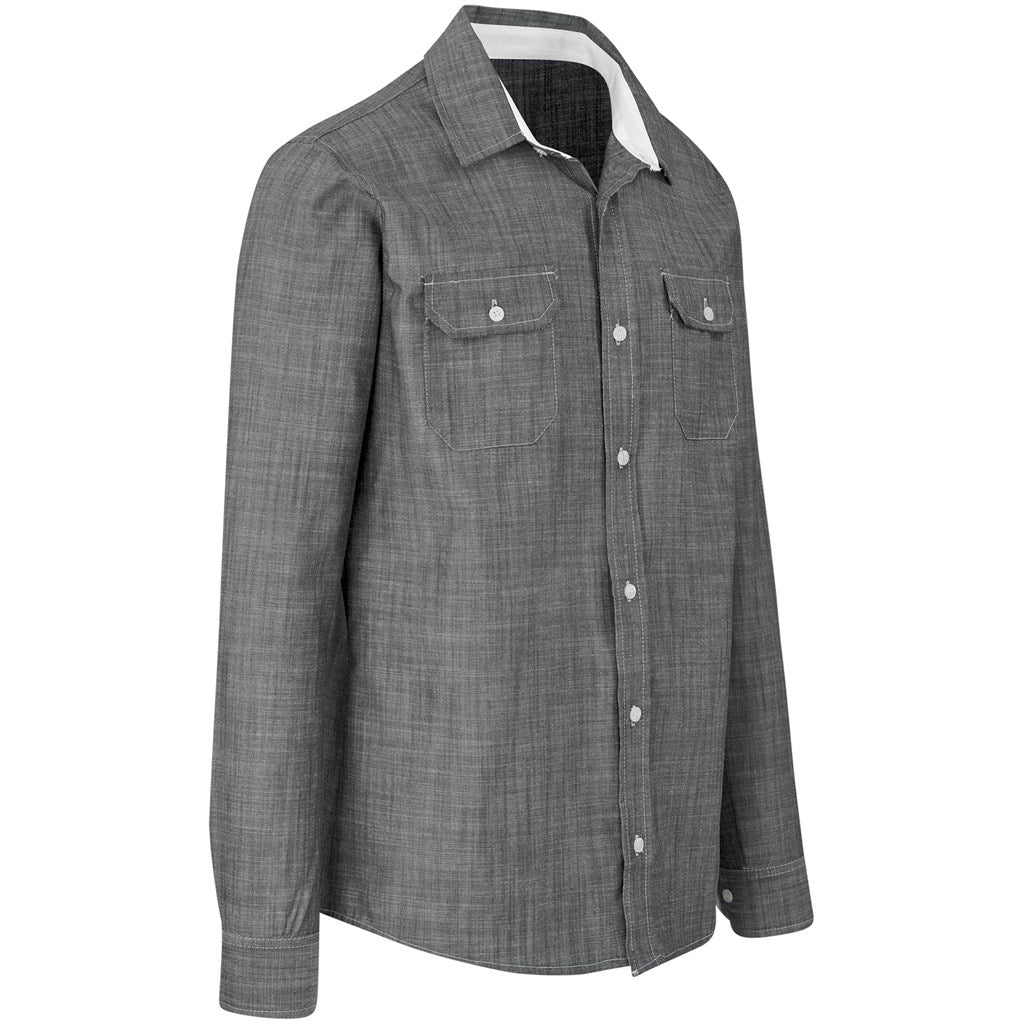 Mens Long Sleeve Windsor Shirt - Grey