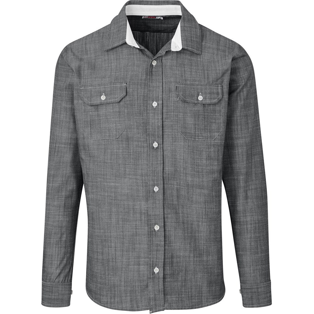 Mens Long Sleeve Windsor Shirt - Grey