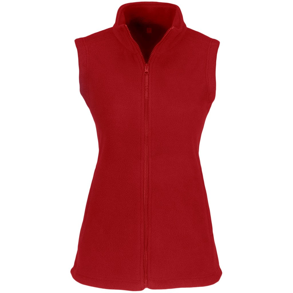 Ladies Yukon Micro Fleece Bodywarmer - Red