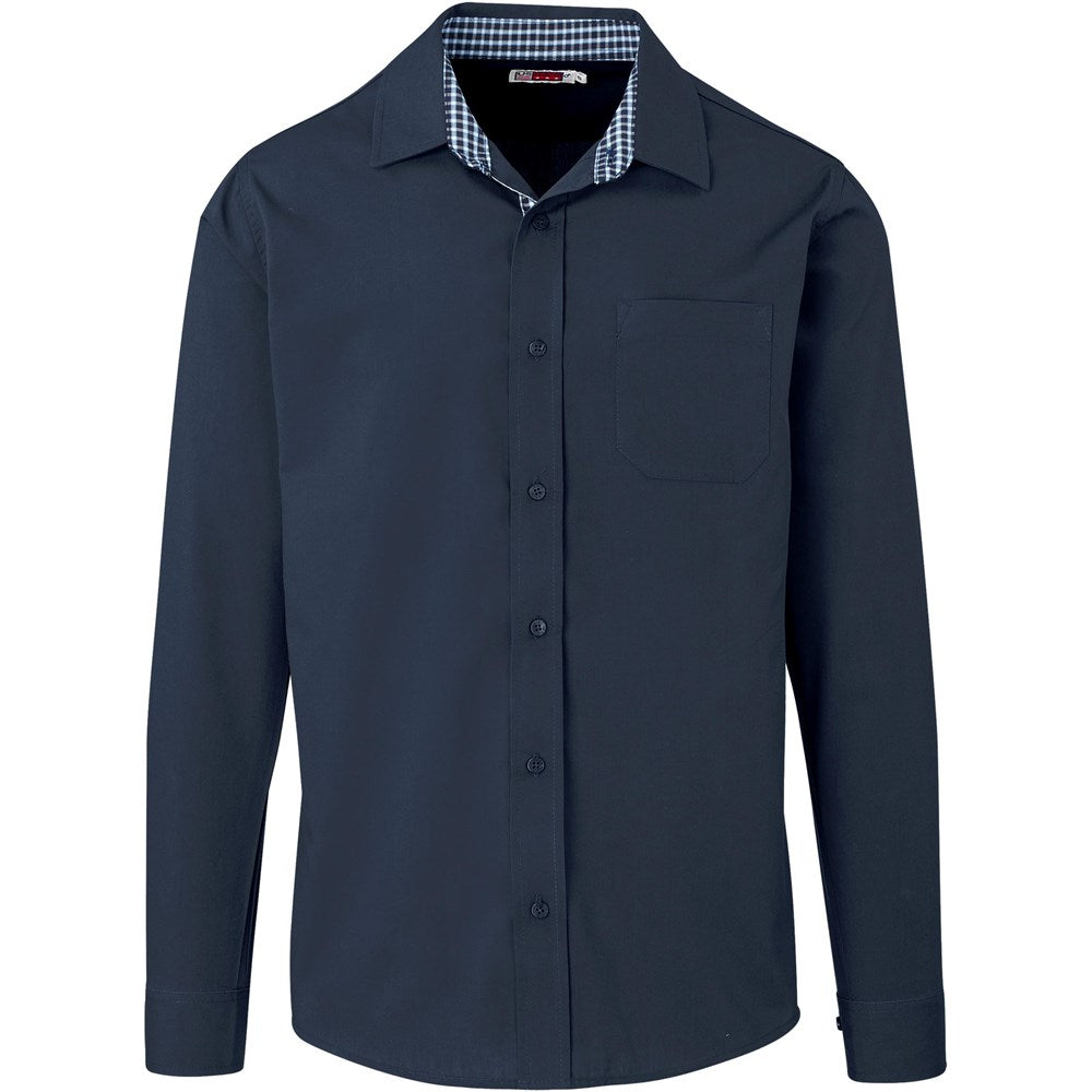 Mens Long Sleeve Warrington Shirt - Navy