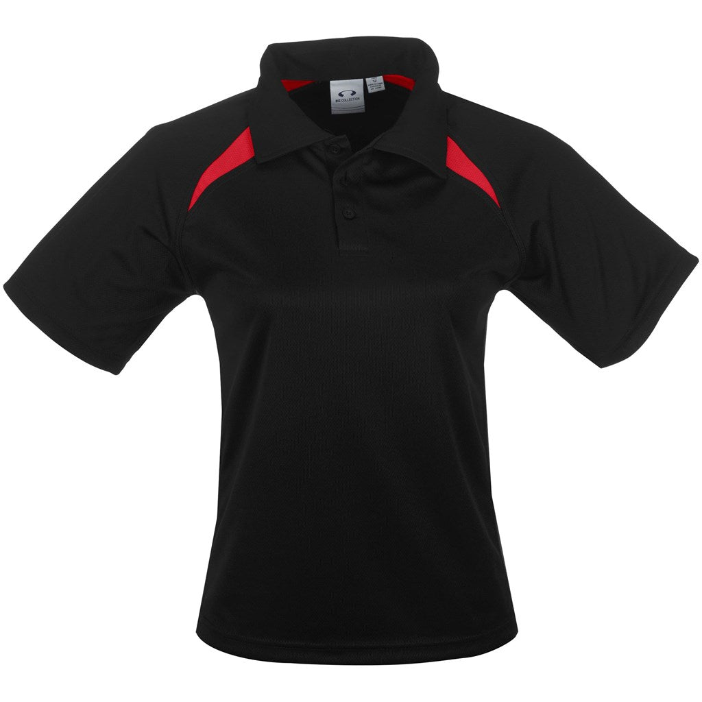 Kids Splice Golf Shirt - Black Red