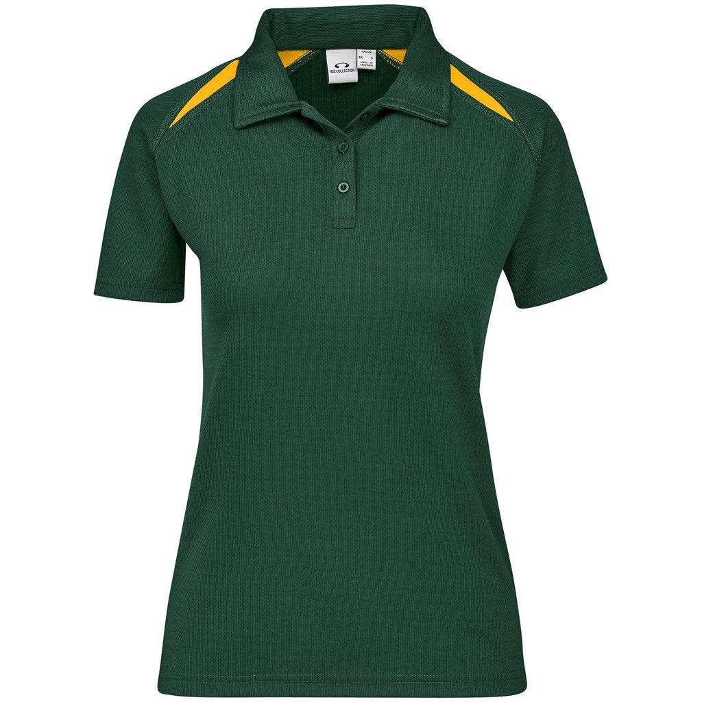 Ladies Splice Golf Shirt - Green Gold