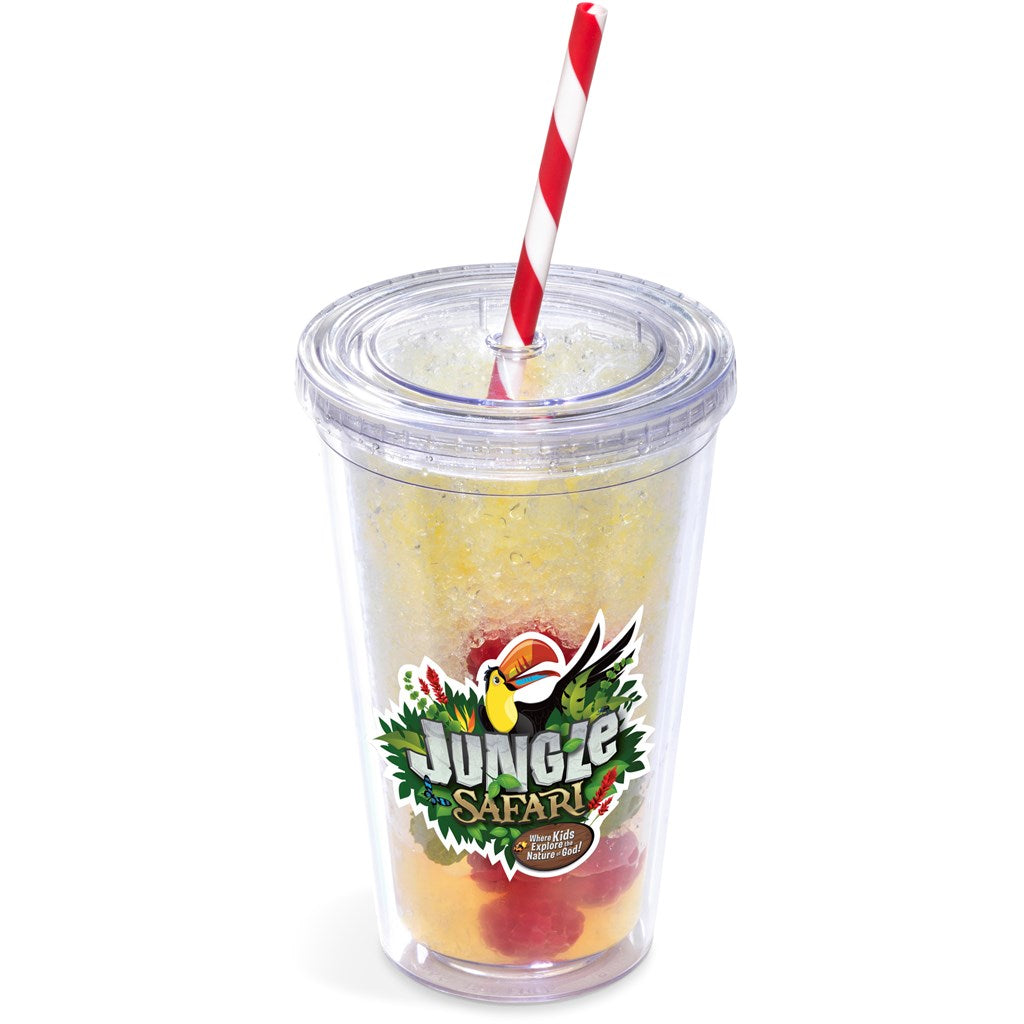 Malibu Double-Wall Plastic Tumbler & Straw - 470ml