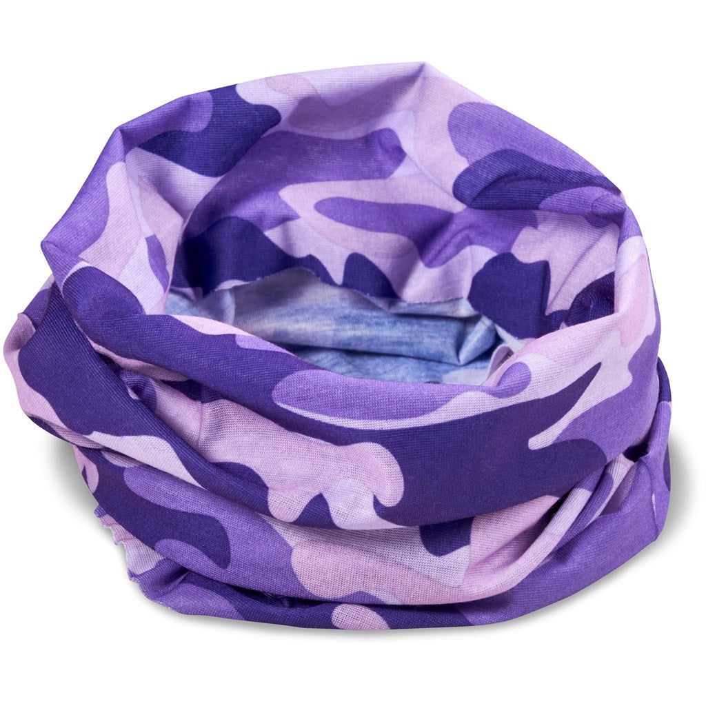 Kids Camo Flexi Tubular Bandana - Purple