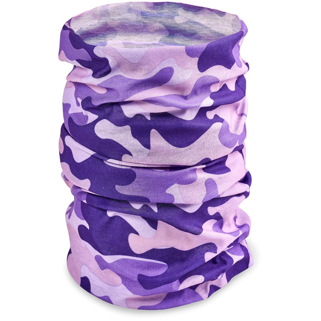 Kids Camo Flexi Tubular Bandana - Purple