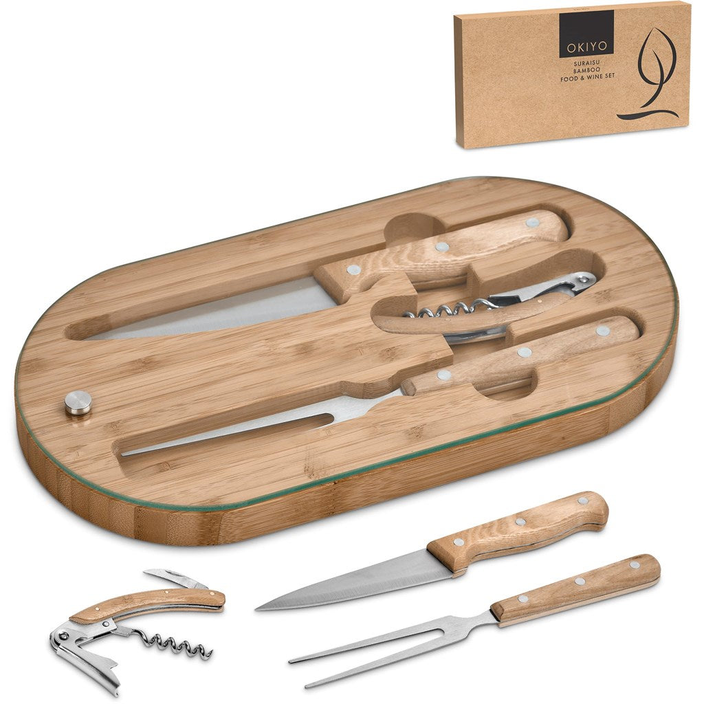 Okiyo Suraisu Bamboo Food & Wine Set