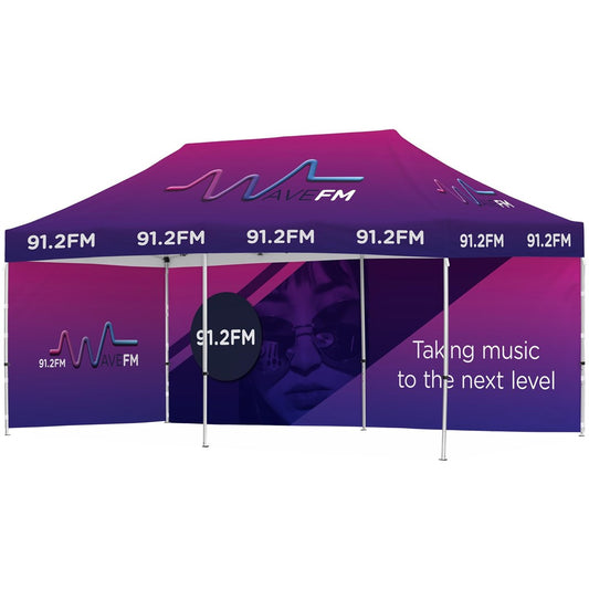 Ovation Sublimated Gazebo 6m X 3m - 1 Long Full-Wall Skin - 1 Short Full-Wall Skin