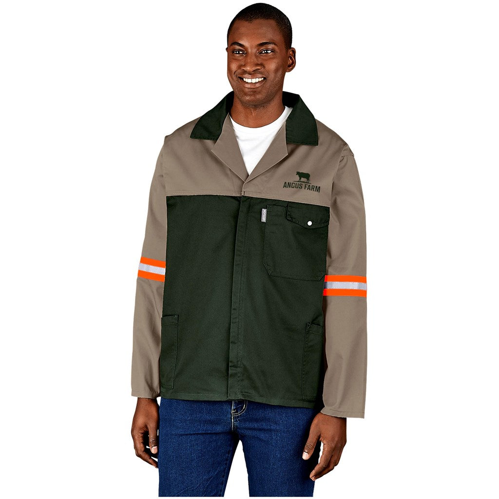 Site Premium Two-Tone Polycotton Jacket - Reflective Arms - Orange Tape