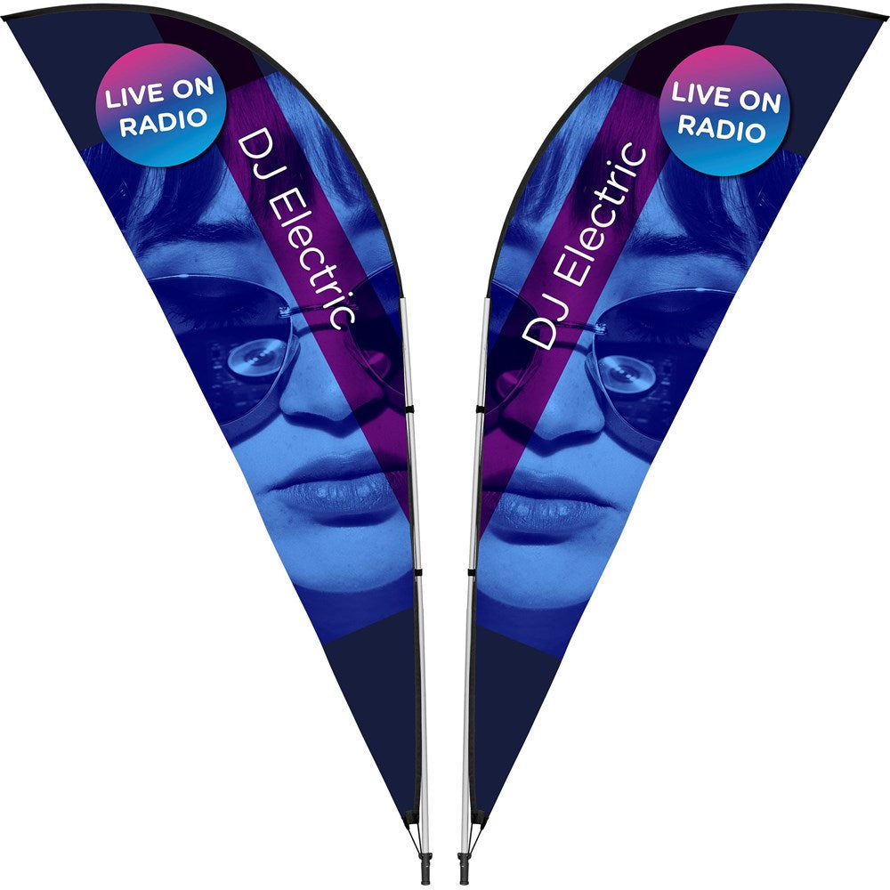 Legend 3M Sublimated Sharkfin Double-Sided Flying Banner - 1 complete unit