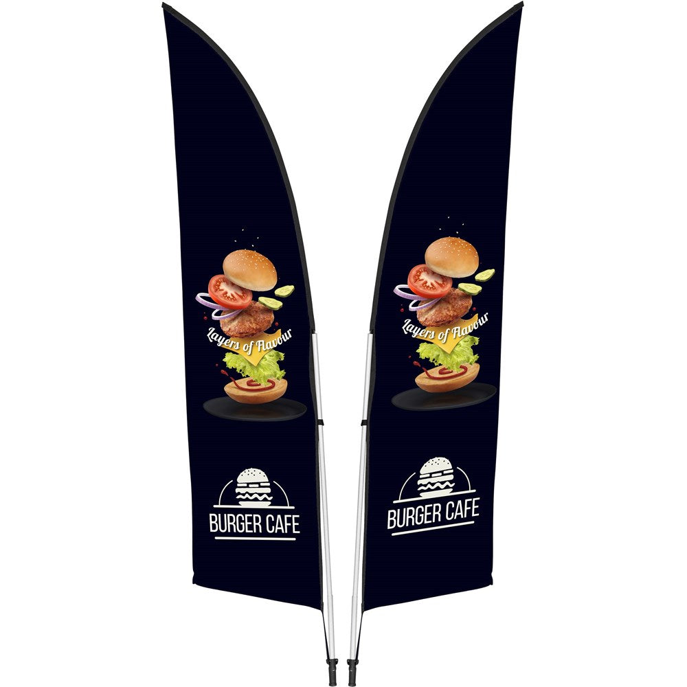 Legend 2M Sublimated Arcfin Double-Sided Flying Banner - 1 complete unit